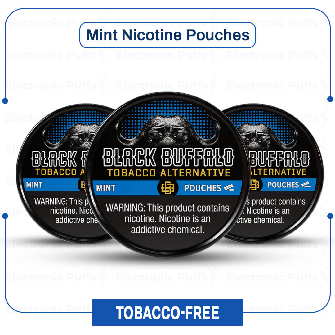 Black Buffalo Mint Nicotine Pouches – 5 Can Roll