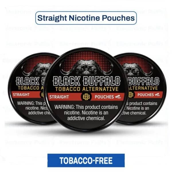 Black Buffalo Straight Nicotine Pouches - 5 Can Roll