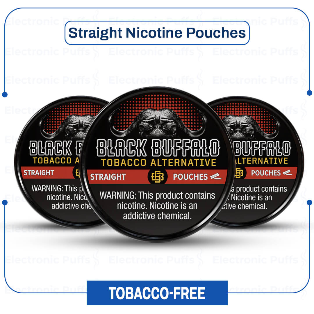 Black Buffalo Straight Nicotine Pouches – 5 Can Roll