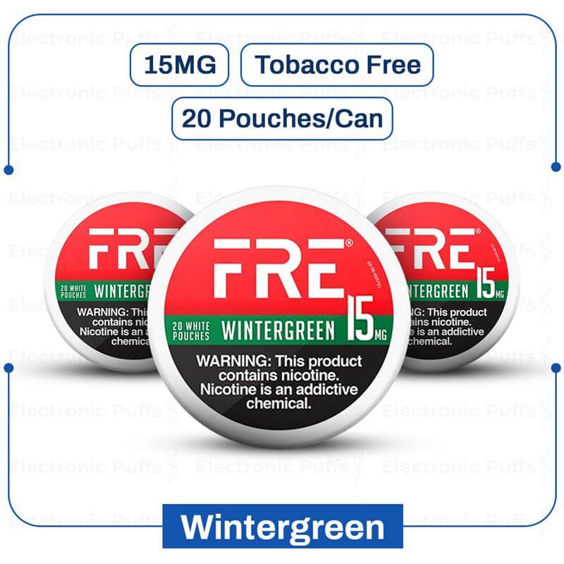 FRE Wintergreen 15MG Nicotine Pouches - 5 Can Roll