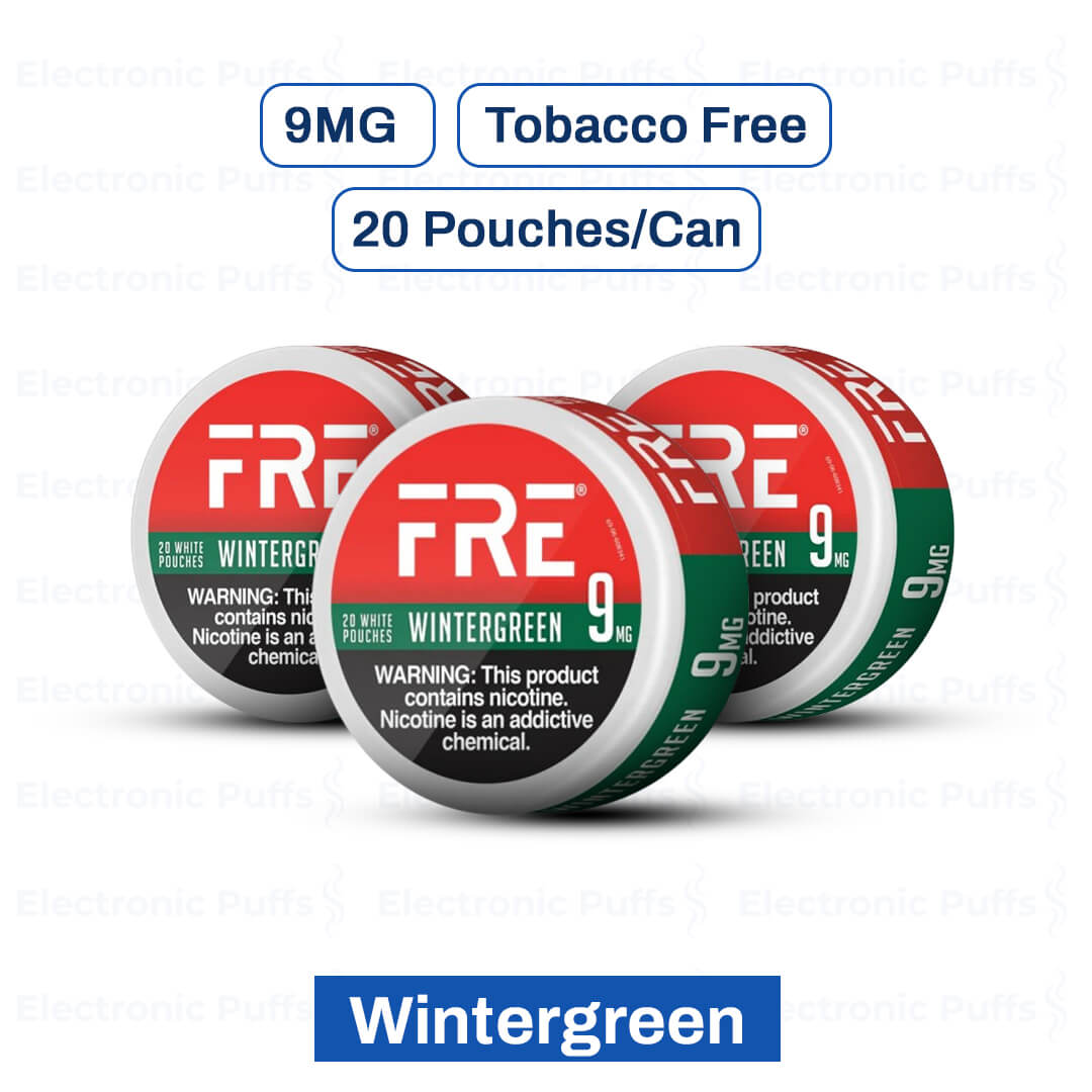 FRE Wintergreen 9MG Nicotine Pouches - 5 Can Roll