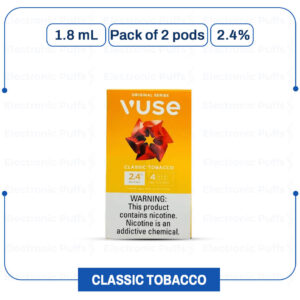 Vuse ALTO Replacement Pods – Classic Tobacco 2.4% 2pk