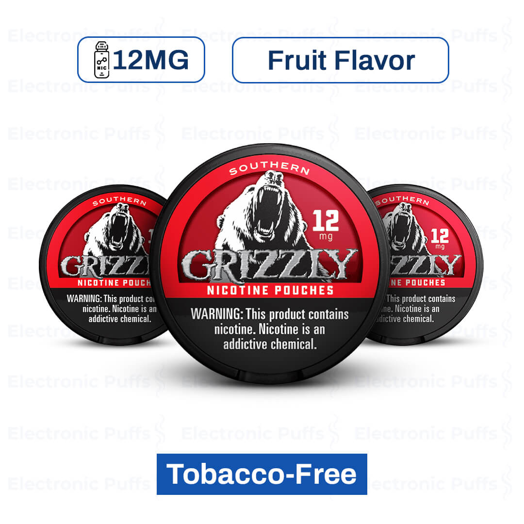 Grizzly Southern 12MG Nicotine Pouches – 5 Can Roll