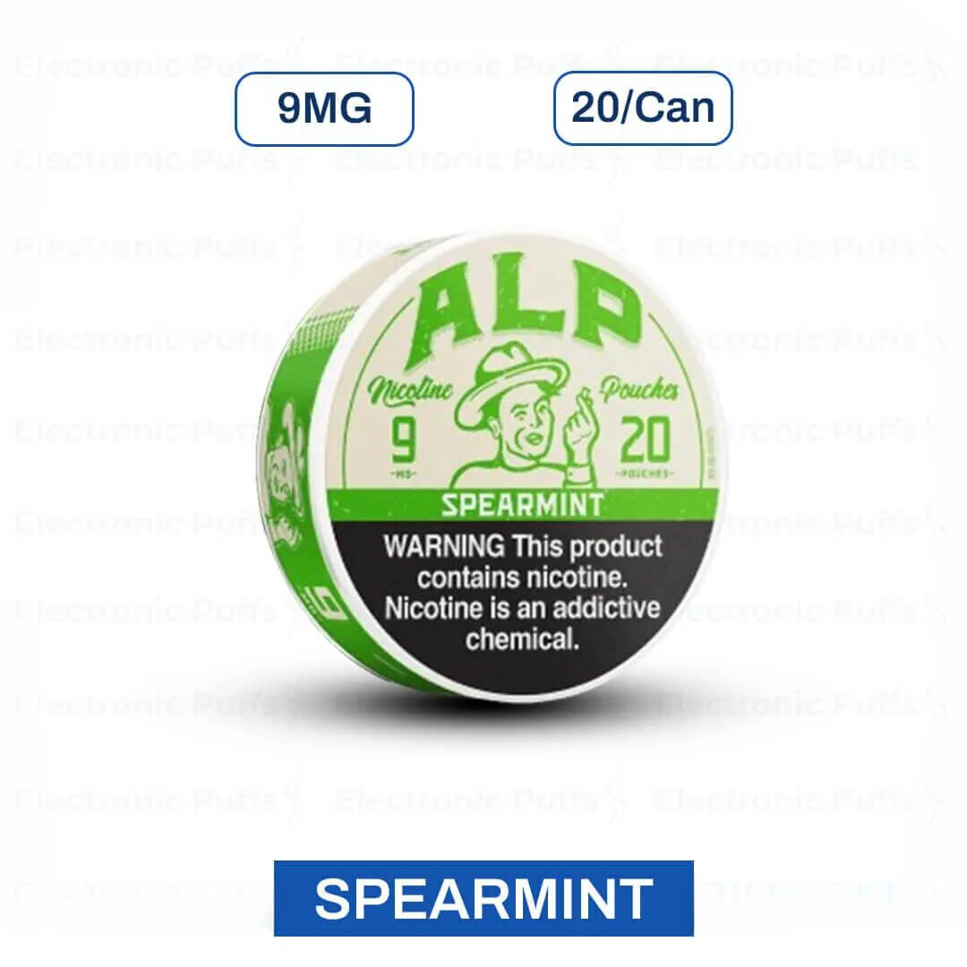 ALP Spearmint 9MG Nicotine Pouches – 5 Can Roll