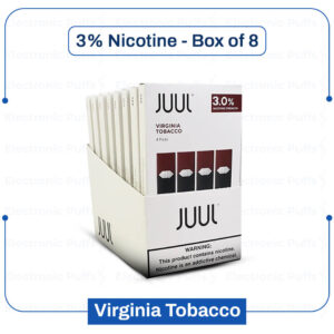 Juul Virginia Tobacco Pods 3% - 4PK - Box of 8