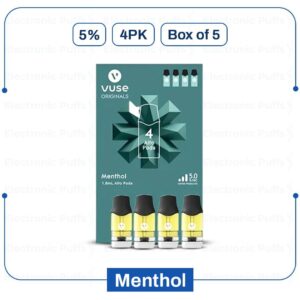Vuse Alto Menthol Pods 5.0% - 4PK - Box of 5