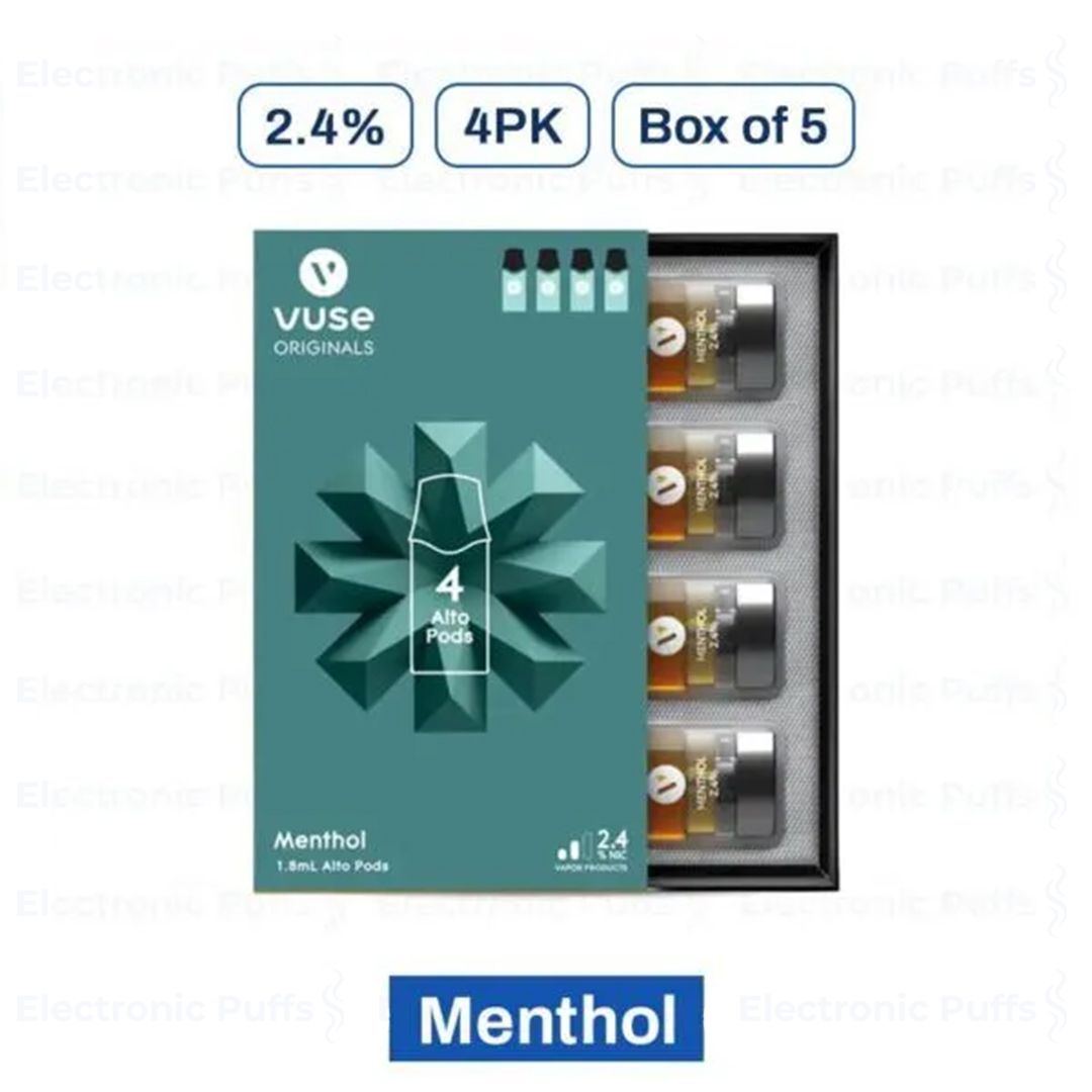 Vuse Alto Menthol Pods 2.4% – 4PK – Box of 5