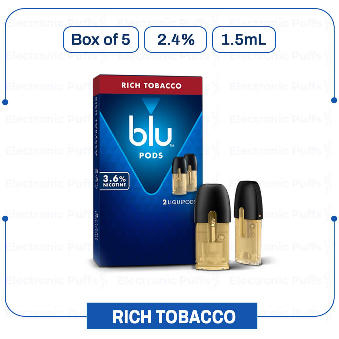 MY BLU INTENSE RICH TOBACCO 2.4% Liquidpods – Box of 5