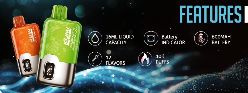 Kumi Six Disposable Vape 10000 Puffs Nicotine Free 