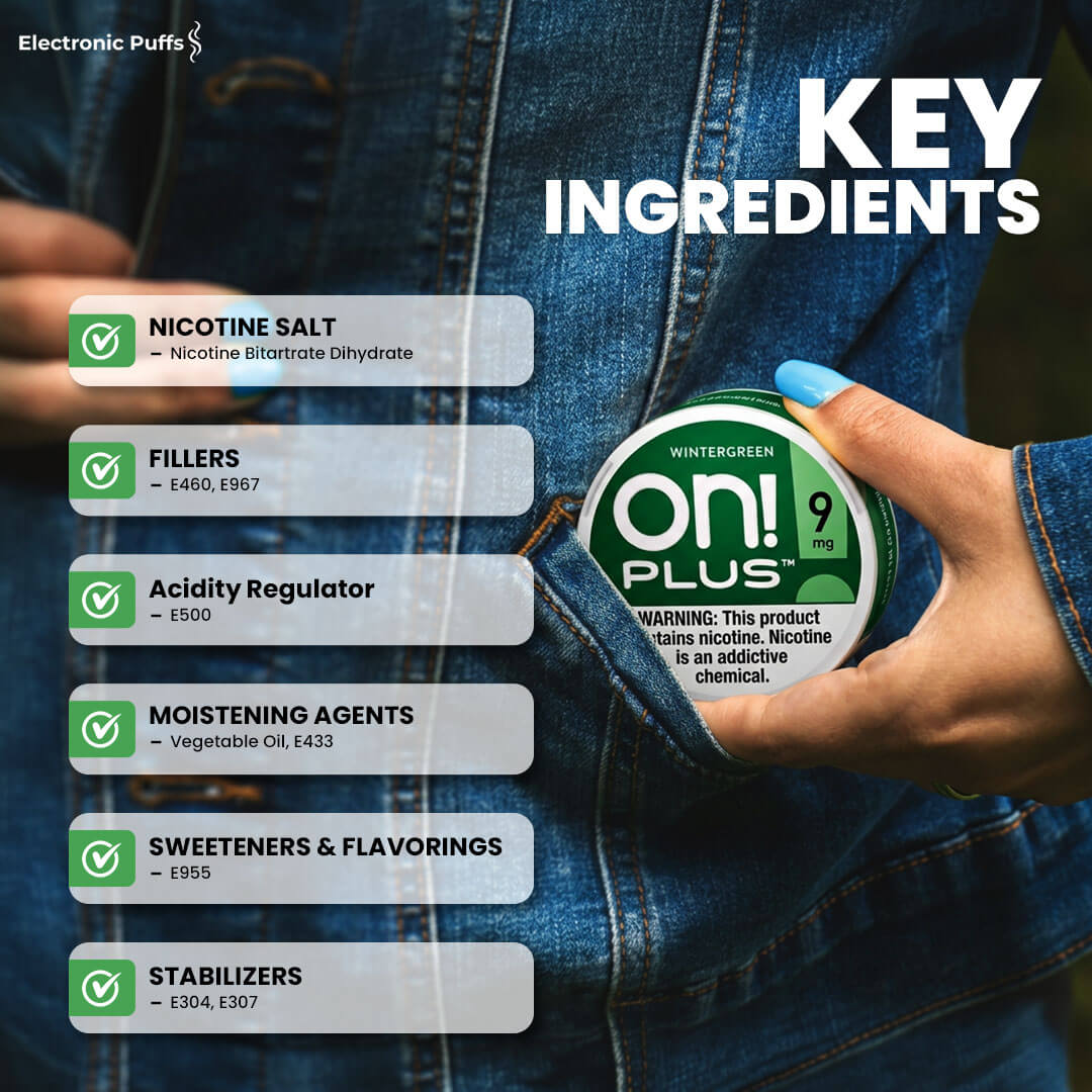 ON! Plus Wintergreen 9MG Nicotine Pouches – 5 Can Roll