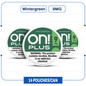ON! Plus Wintergreen 9MG Nicotine Pouches – 5 Can Roll