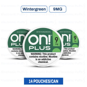 ON! Plus Wintergreen 9MG Nicotine Pouches – 5 Can Roll