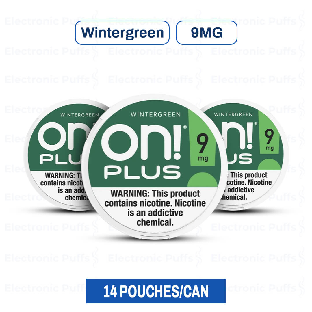 ON! Plus Wintergreen 9MG Nicotine Pouches – 5 Can Roll