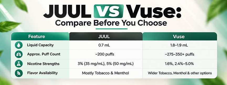 Juul VS Vuse Pods